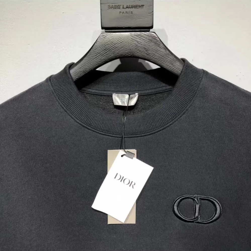 Dior CD Icon Sweatshirt Black Cotton Fleece for Men