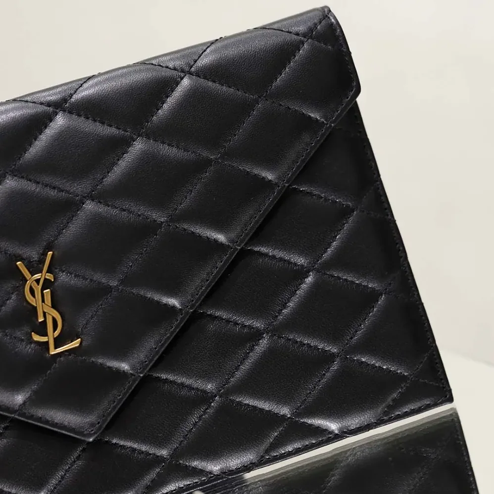 Saint Laurent YSL Paris Pouch In Lambskin Black for Women Saint Laurent YSL Paris Pouch In Lambskin Black for Women