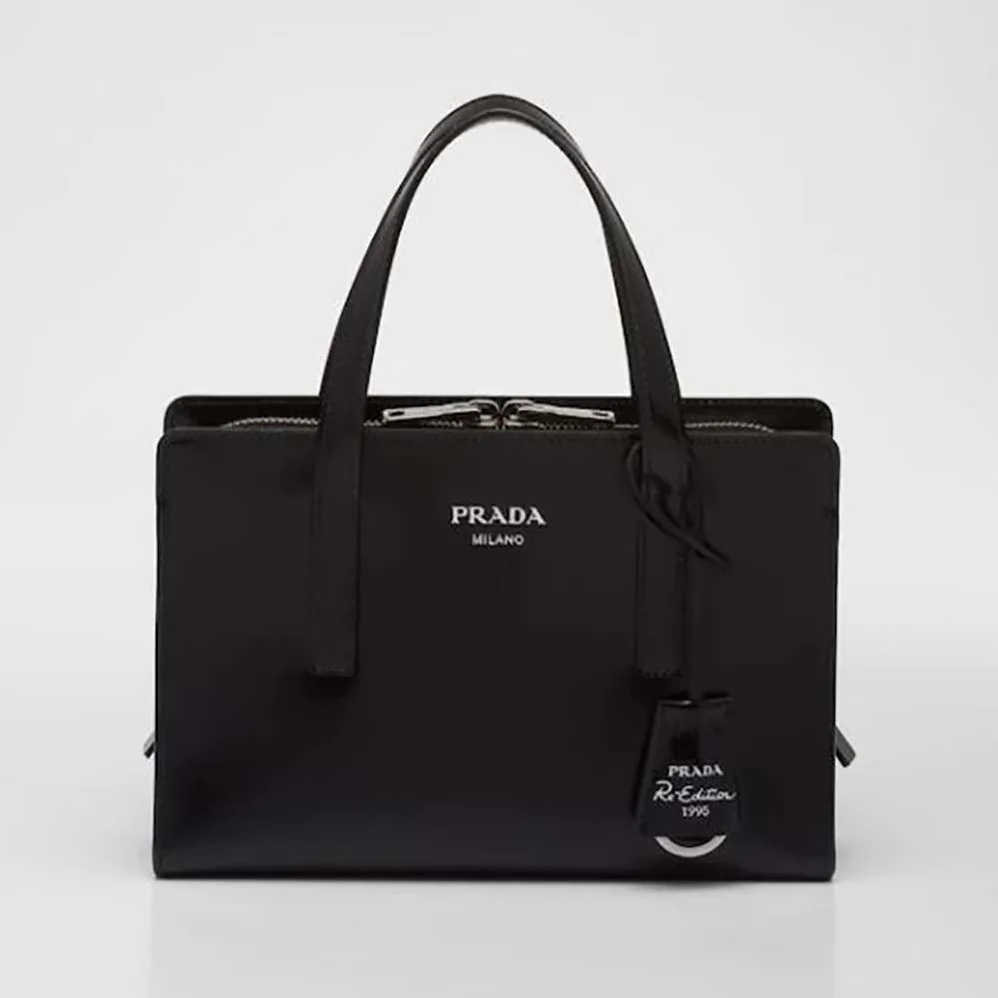 Prada Re-Edition 1995 Brushed-Leather Mini Handbag for Women in Black