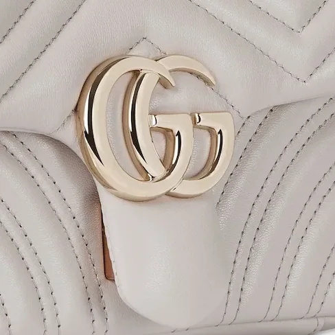 Gucci Marmont Small Shoulder Bag in Light Grey Gold Hardware Gucci Marmont Small Shoulder Bag in Light Grey Gold Hardware