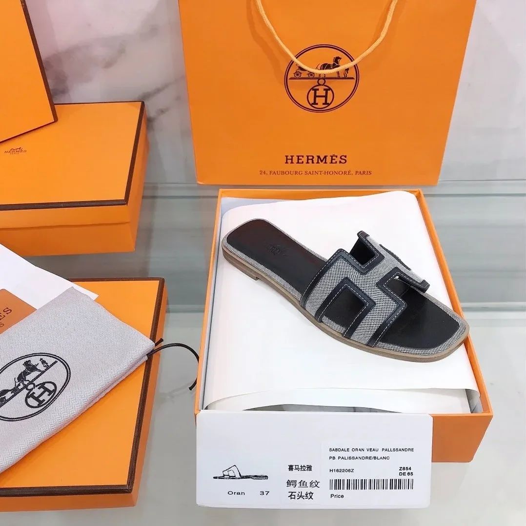 Hermes Oran Sandal Black/Silver , Shoes for Women Hermes Oran Sandal Black/Silver , Shoes for Women