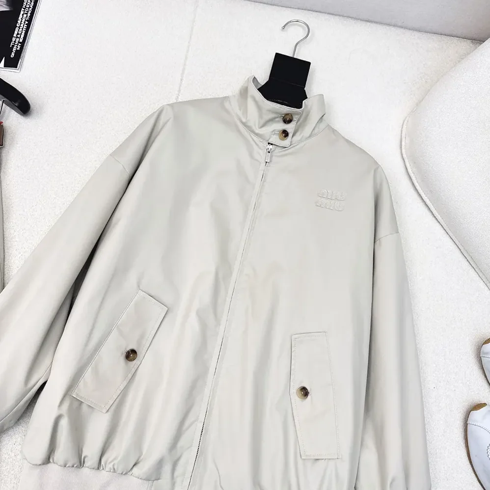 Miu Miu Panama Cotton Blouson Jacket for Women Miu Miu Panama Cotton Blouson Jacket for Women