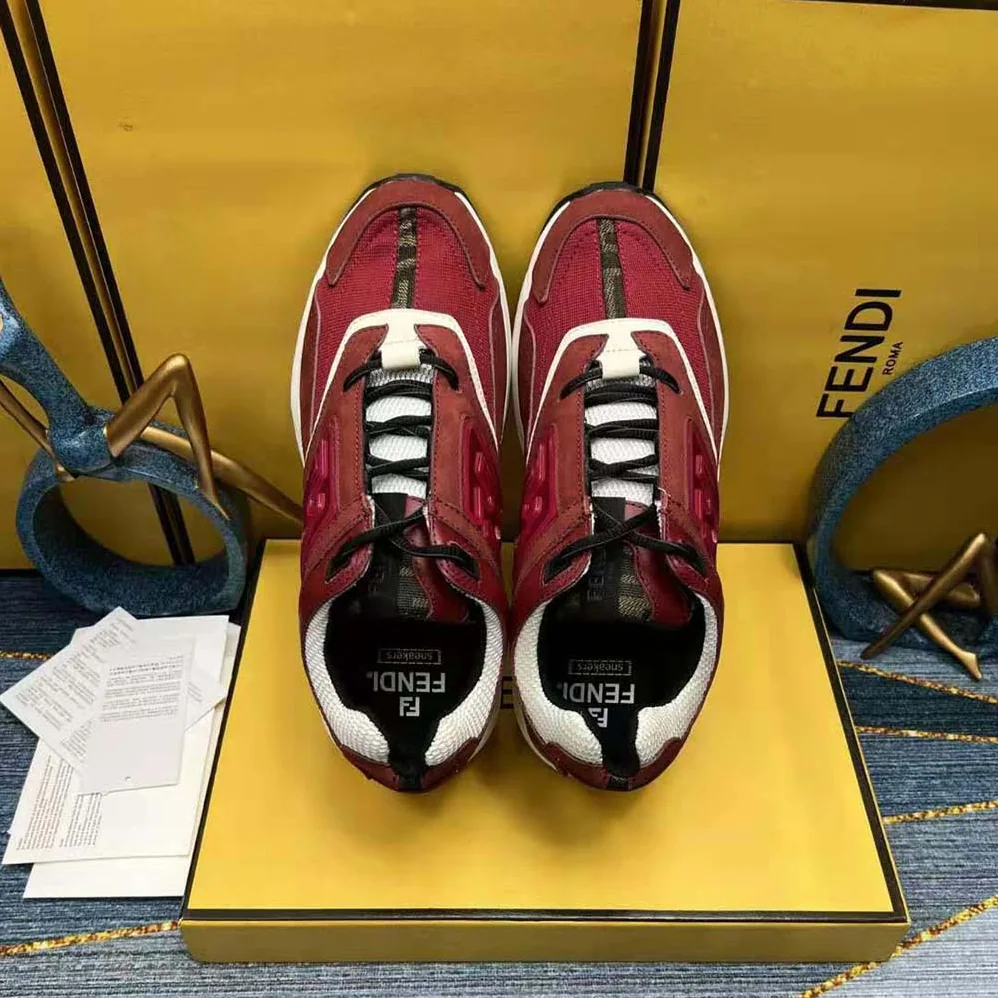 Fendi Faster Trainers Burgundy Nubuck Leather Low for Men in Tops Fendi Faster Trainers Burgundy Nubuck Leather Low for Men in Tops
