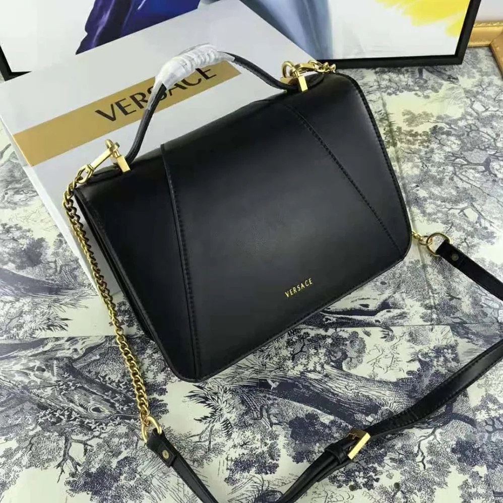 Versace Virtus Shoulder Bag in Calfskin Leather for Women Versace Virtus Shoulder Bag in Calfskin Leather for Women