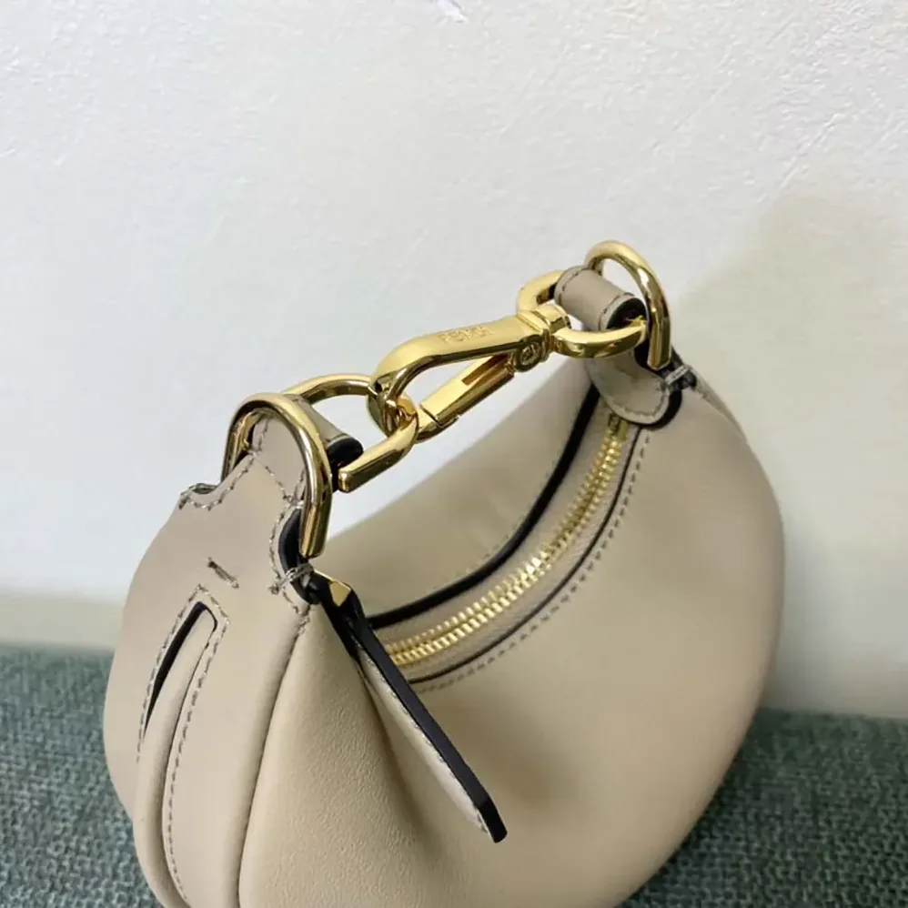 Fendi Nano Fendigraphy Gray Leather Charm for Women Fendi Nano Fendigraphy Gray Leather Charm for Women