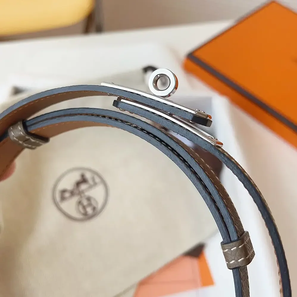Hermes Kelly 18 Belt for Women in Grey