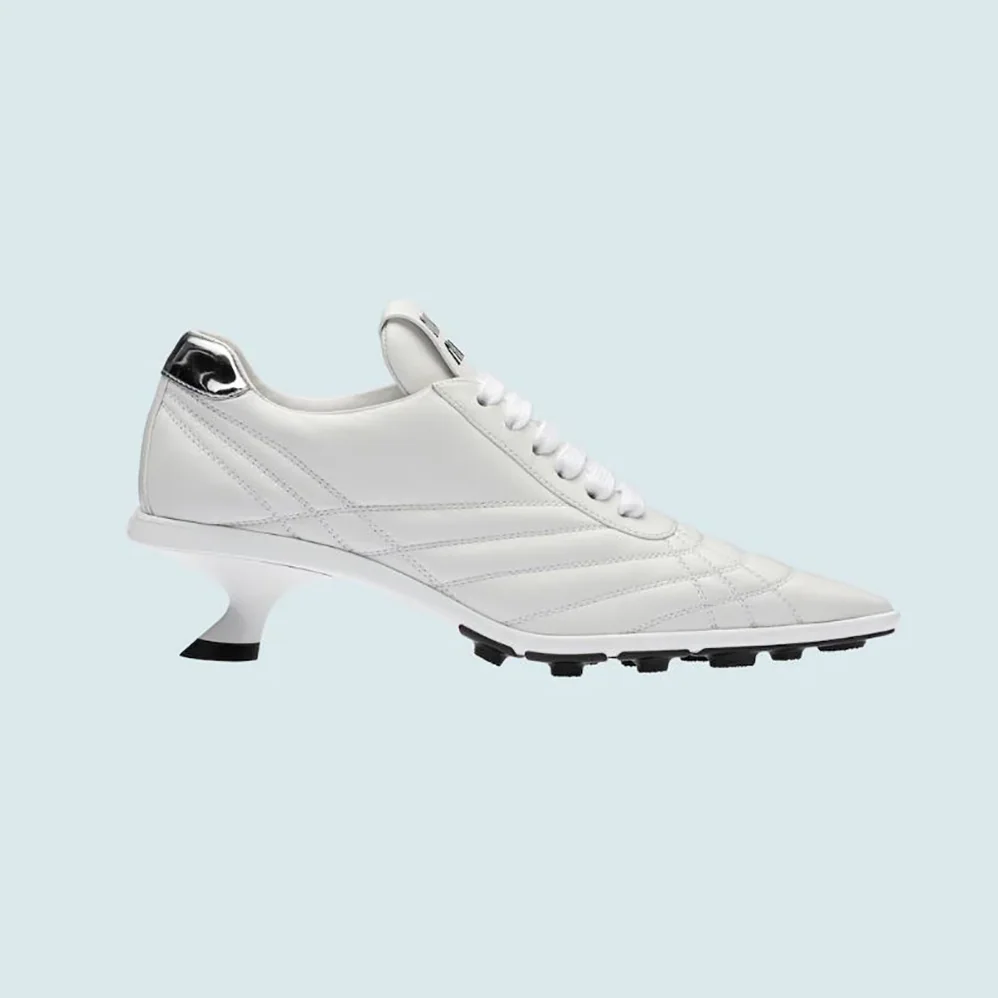Miu Miu Nappa Leather Mid-heel Sneakers for Women in White