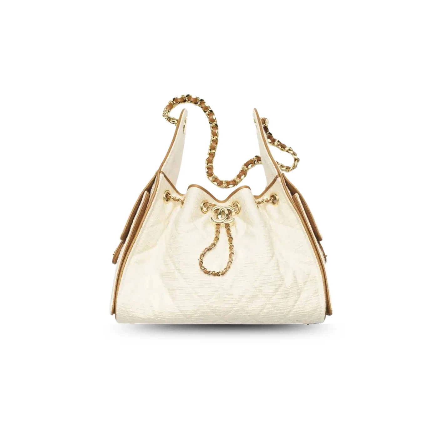 Chanel 25 Small Shoulder Bag / Ecru And Camel Gold Hardware Chanel 25 Small Shoulder Bag / Ecru And Camel Gold Hardware