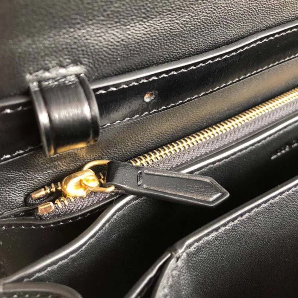 Celine Small Classic Bag in Box Calfskin Leather for Women in Black