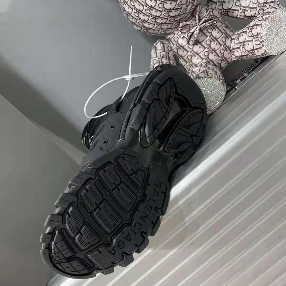 Balenciaga Track Hike Sneaker in Black Mesh and Nylon for Women