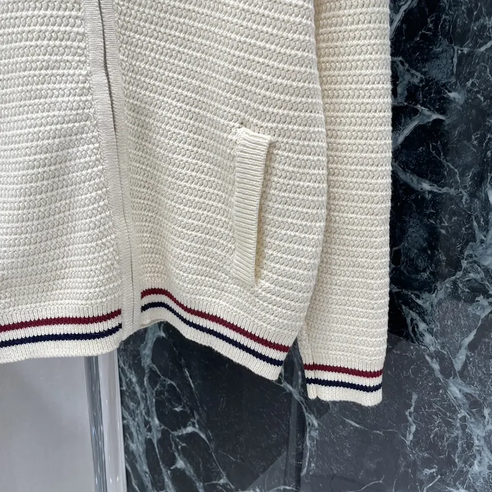 Miu Miu Cotton Knit Zipper Cardigan for Women Miu Miu Cotton Knit Zipper Cardigan for Women