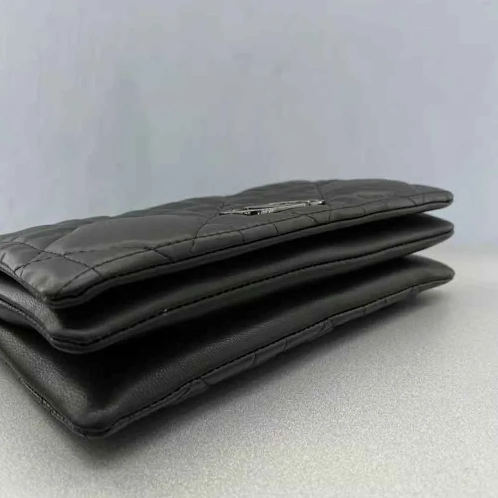 Dior Caro Macrocannage Pouch Black Quilted Macrocannage Calfskin for Women Dior Caro Macrocannage Pouch Black Quilted Macrocannage Calfskin for Women