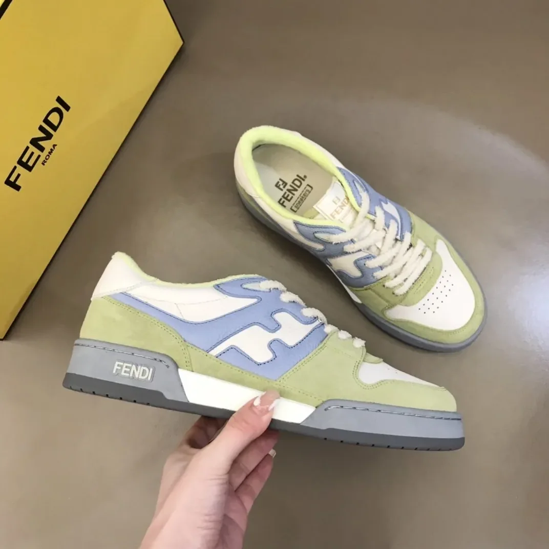 Fendi FD Match Low Tops Sneakers Light Green Fendi FD Match Low Tops Sneakers Light Green