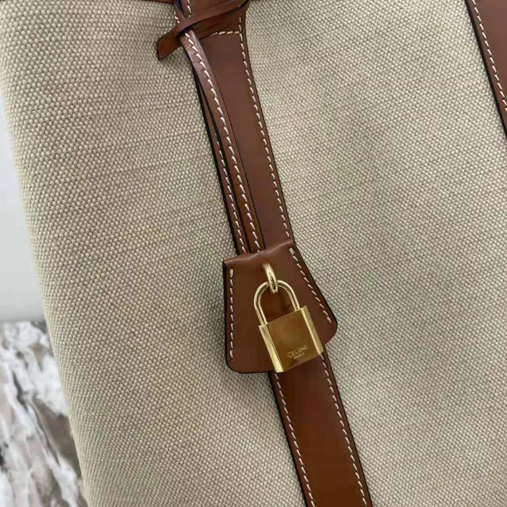 Celine Cabas Marin in Textile and Calfskin for Women Celine Cabas Marin in Textile and Calfskin for Women