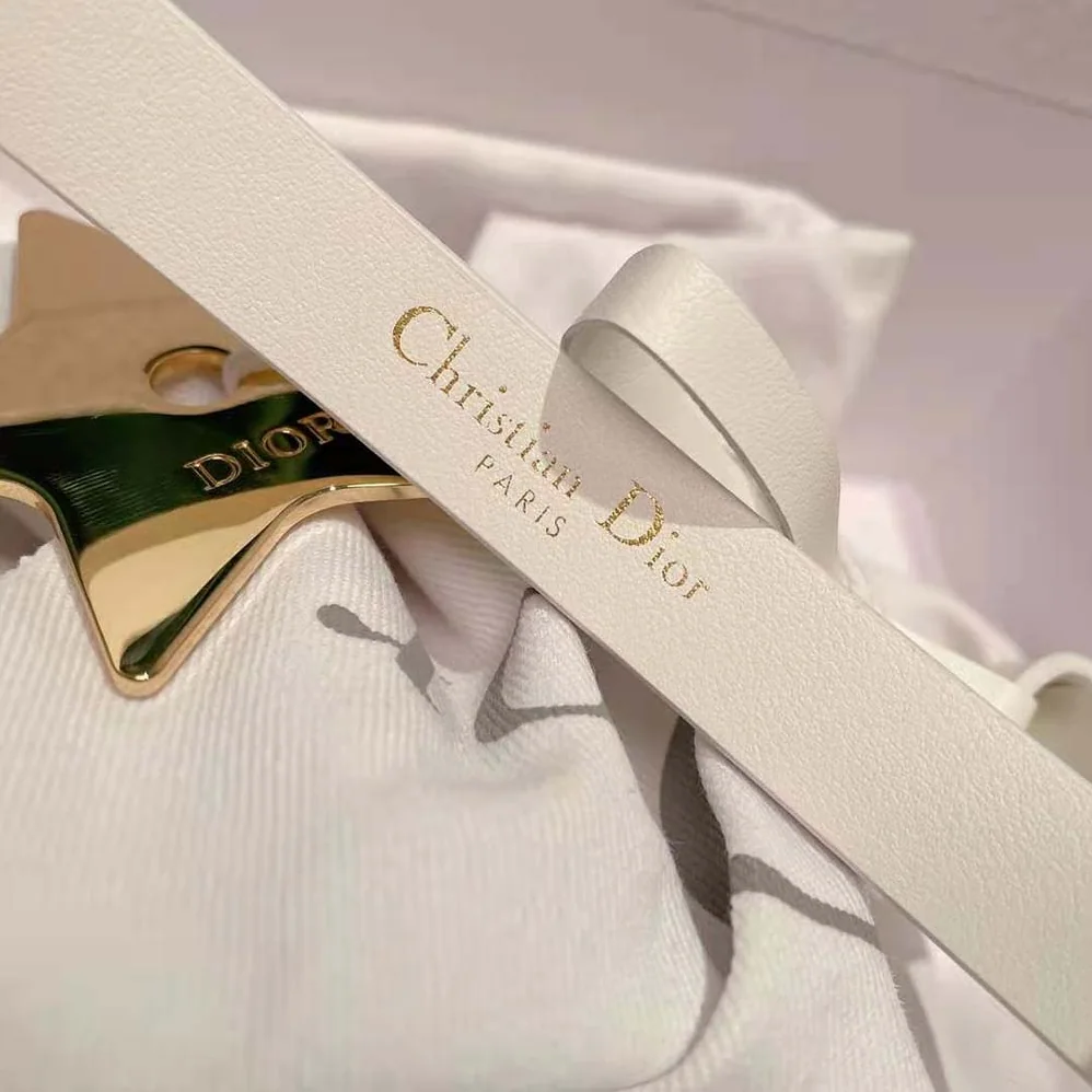 Dior Teddy-D Belt Smooth Calfskin-15 MM for Women in White