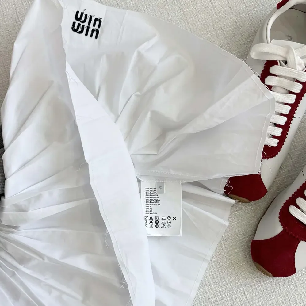 Miu Miu Poplin and Jersey Miniskirt for Women in White Miu Miu Poplin and Jersey Miniskirt for Women in White