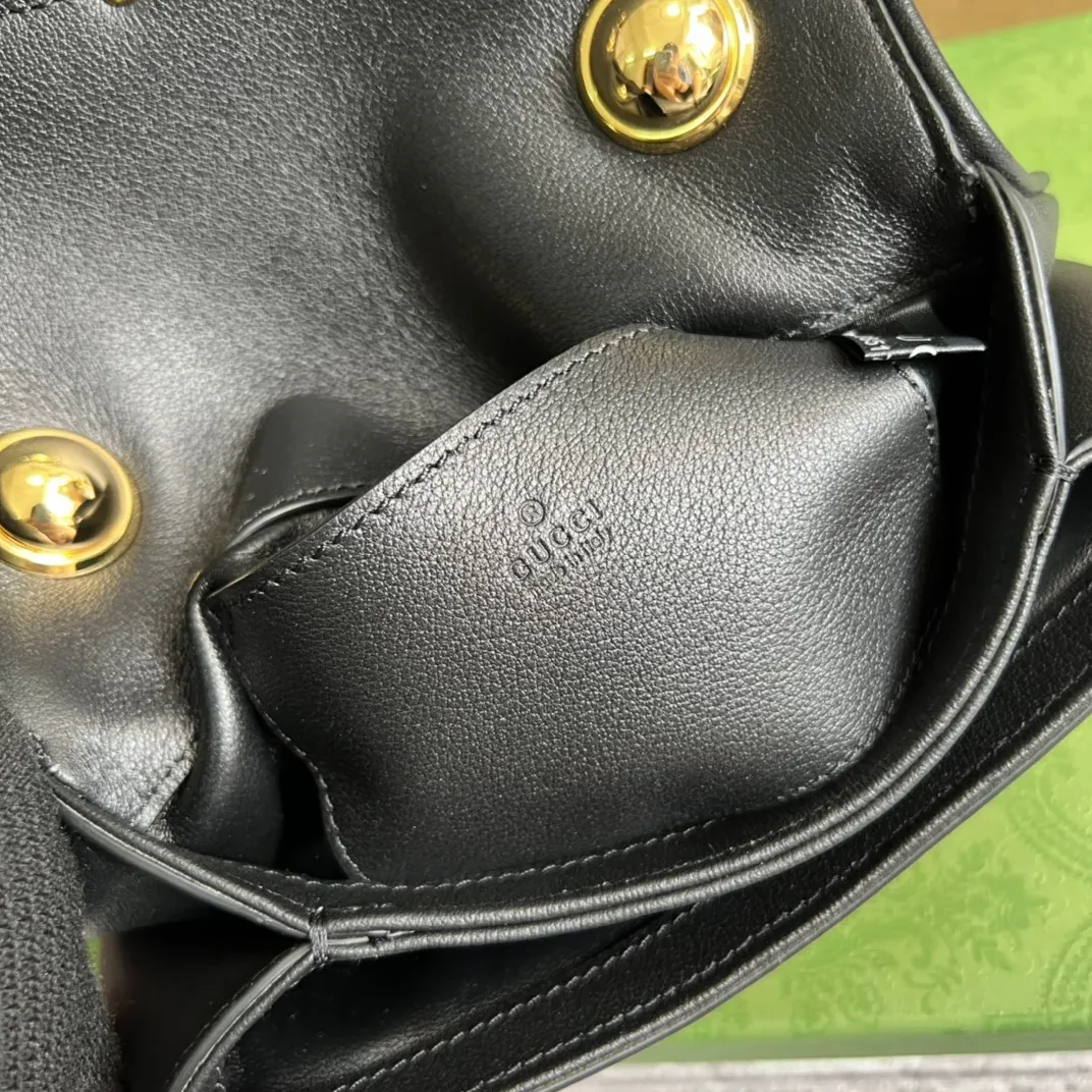 Gucci Blondie Small Shoulder Bag in Black Gold Hardware