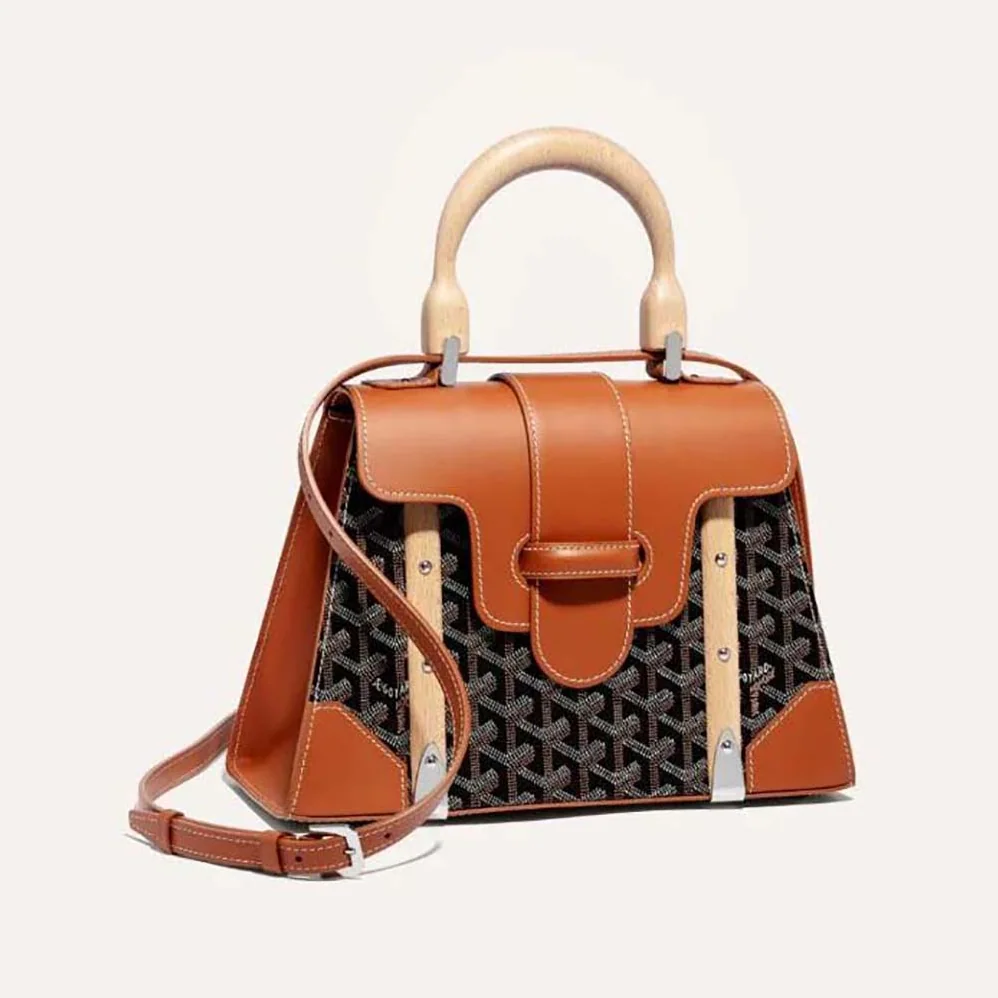 Goyard Sac Saïgon PM in Toile Goyardine & Clamecy Calfskin for Women in Brown Goyard Sac Saïgon PM in Toile Goyardine & Clamecy Calfskin for Women in Brown