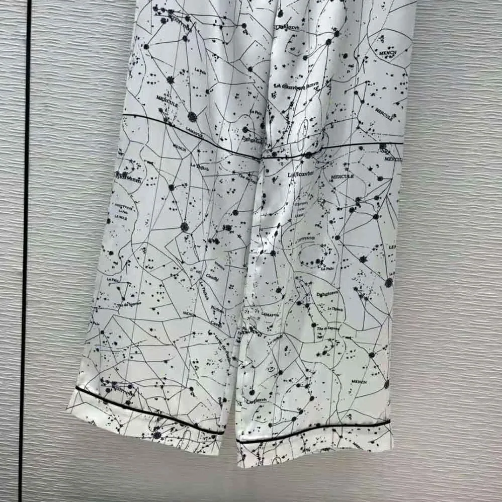 Dior Chez Moi Pants White Dior Zodiac Silk Twill for Women Dior Chez Moi Pants White Dior Zodiac Silk Twill for Women