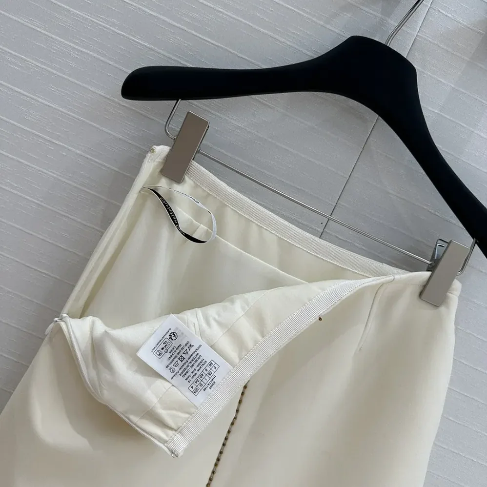 Dior Embroidered Skirt White Wool and Silk for Women Dior Embroidered Skirt White Wool and Silk for Women