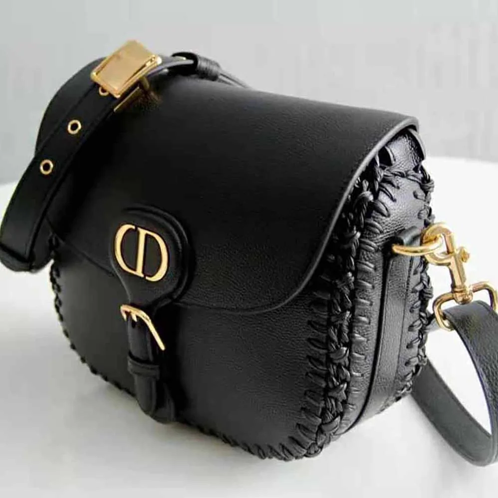 Dior Medium Dior Bobby Bag Grained Calfskin with Whipstitched Seams for Women in Black Dior Medium Dior Bobby Bag Grained Calfskin with Whipstitched Seams for Women in Black