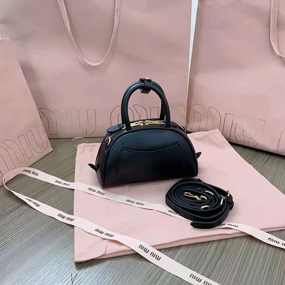Miu Miu Mini Leather Top-handle Bag for Women in Black Miu Miu Mini Leather Top-handle Bag for Women in Black