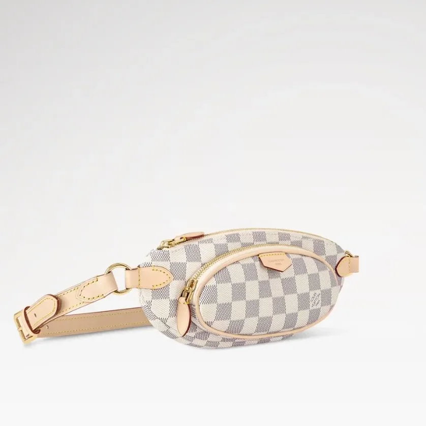 Louis Vuitton Keepit Bumbag in Damier Azur Gold Hardware