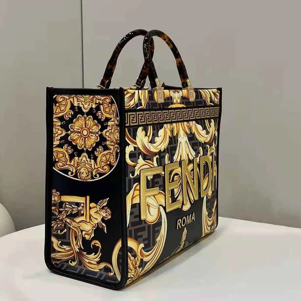 Fendi Sunshine Medium Fendace Printed FF Leather Shopper for Women Fendi Sunshine Medium Fendace Printed FF Leather Shopper for Women