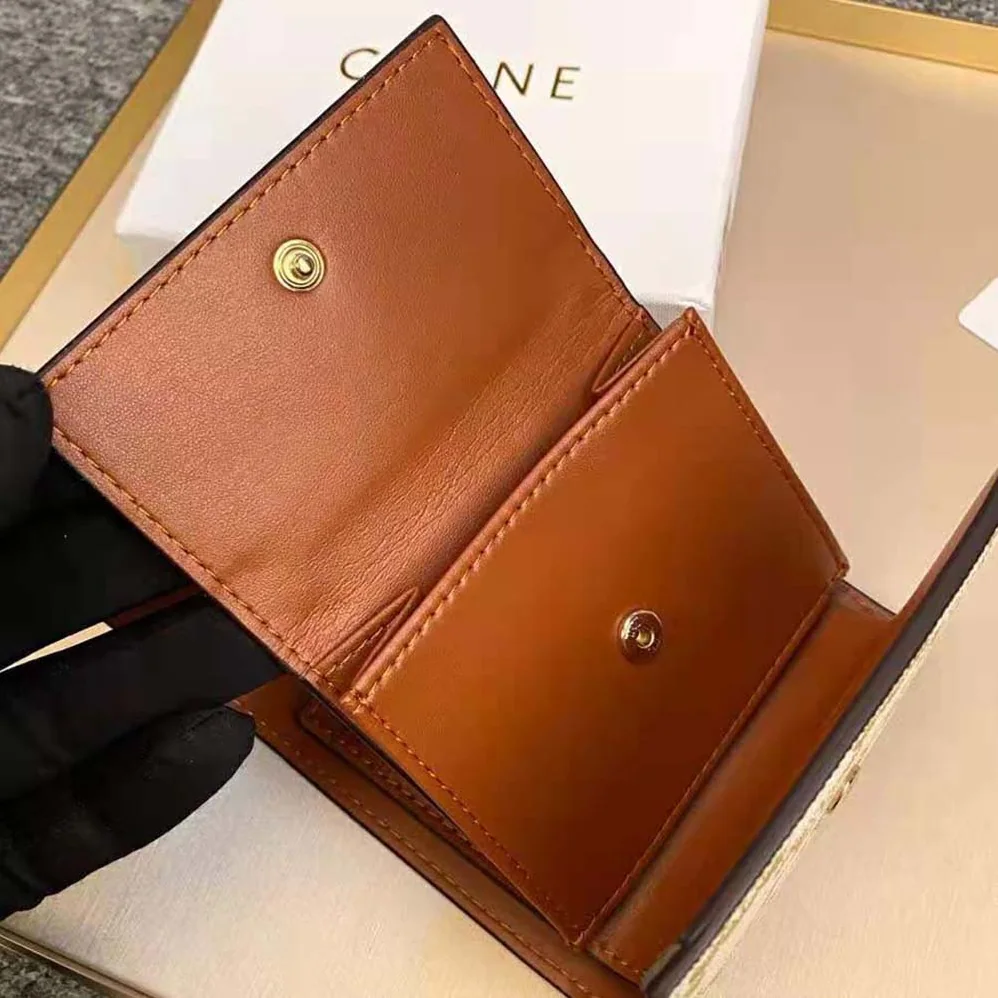 Celine Small Triomphe Wallet in Triomphe Canvas for Women