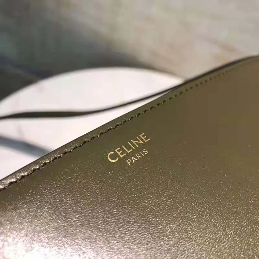 Celine Medium Maillon Triomphe Bag in Natural Calfskin for Women in Green