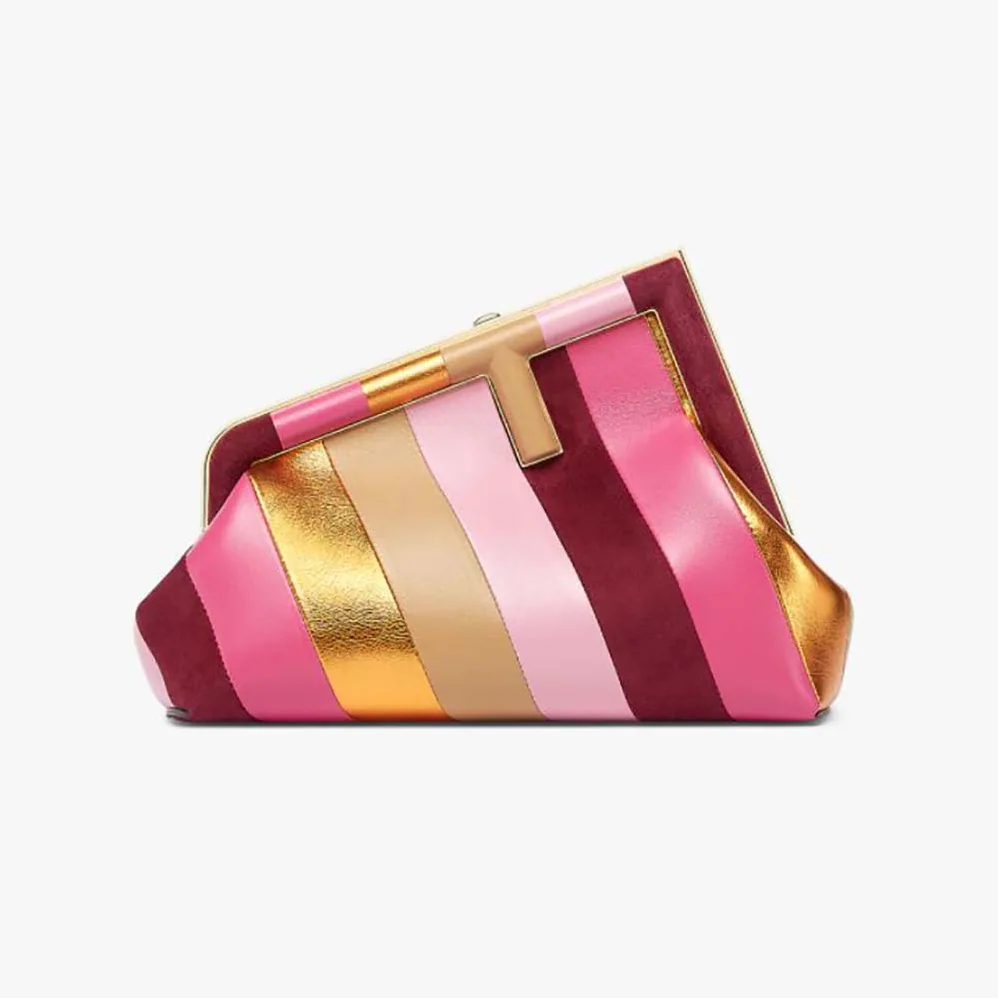 Fendi Fendi First Small Leather Bag with Multicolor Inlay for Women Fendi Fendi First Small Leather Bag with Multicolor Inlay for Women