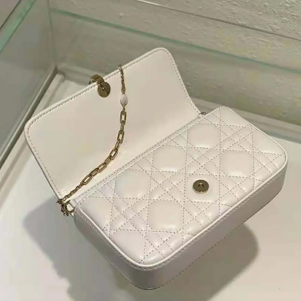 Dior Lady Dior Phone Pouch Latte Cannage Lambskin for Women Dior Lady Dior Phone Pouch Latte Cannage Lambskin for Women