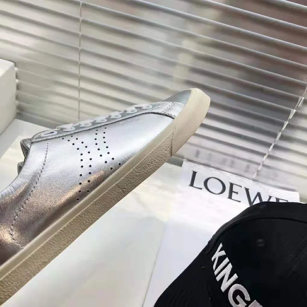 Celine Celine Triomphe Low Lace Up Sneaker Calfskin for Women in Silver