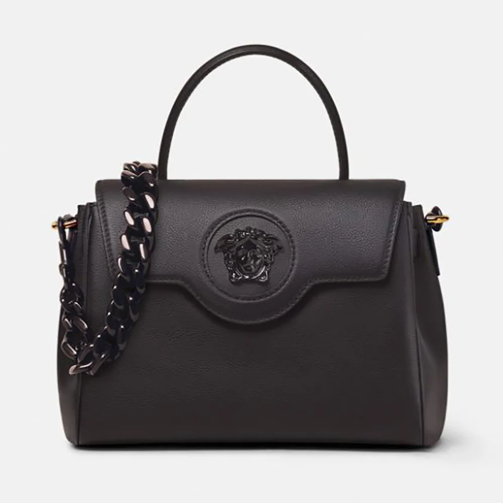 Versace La Medusa Medium Handbag Crafted From Premium leather for Women in Black