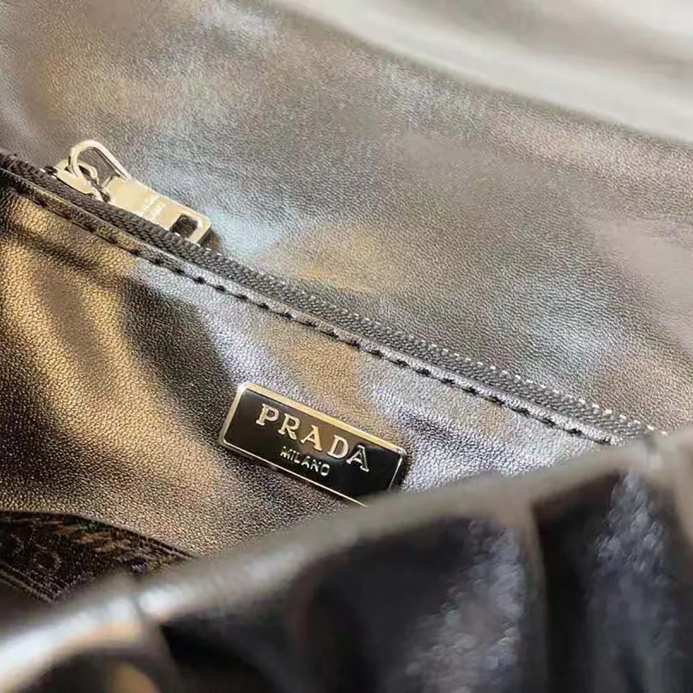 Prada Gaufre Nappa Leather Shoulder Bag for Women in Black Prada Gaufre Nappa Leather Shoulder Bag for Women in Black