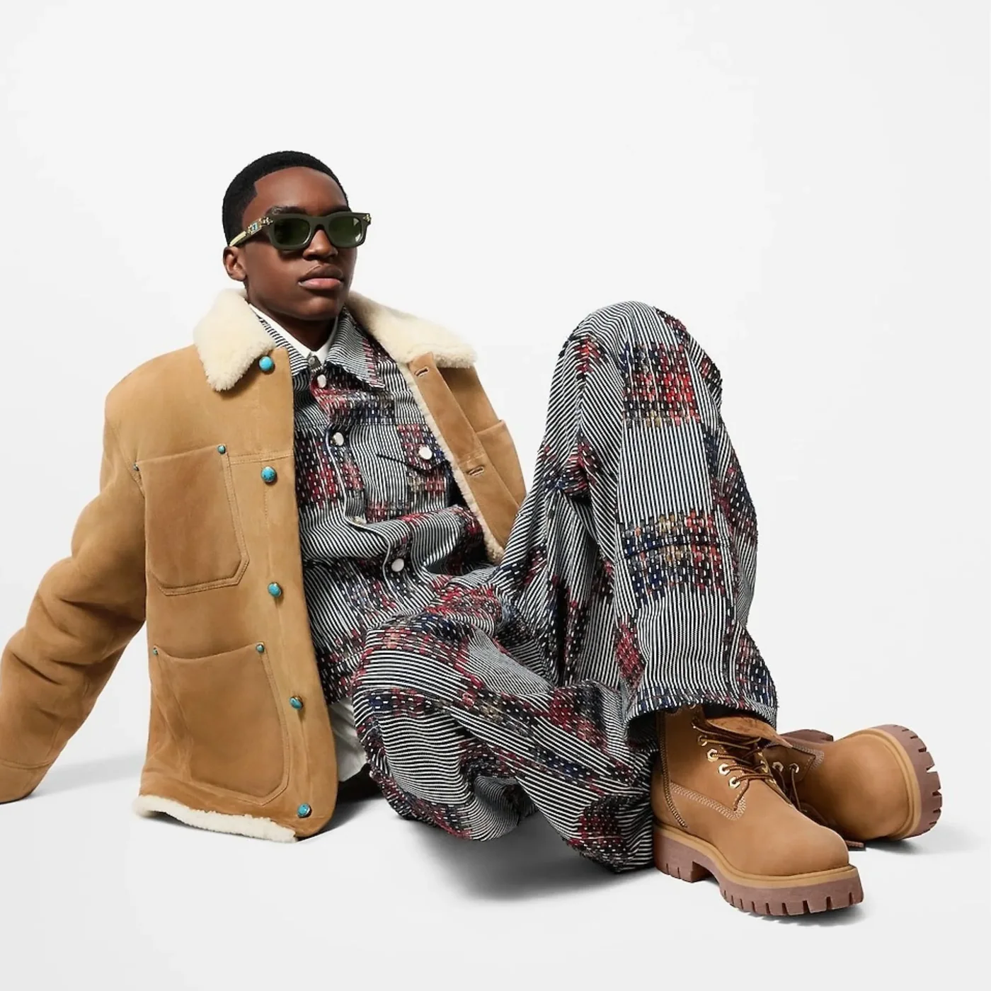 Louis Vuitton LV x Timberland Ankle Boots Beige 1AD74Z Louis Vuitton LV x Timberland Ankle Boots Beige 1AD74Z