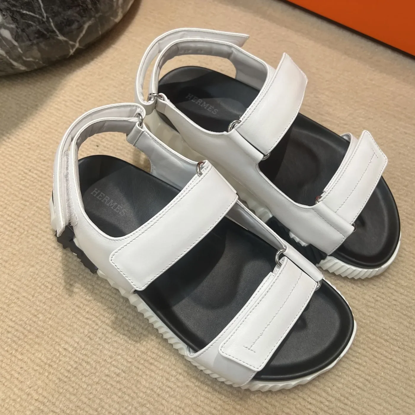 Hermes Junior Sandals Blanc Hermes Junior Sandals Blanc