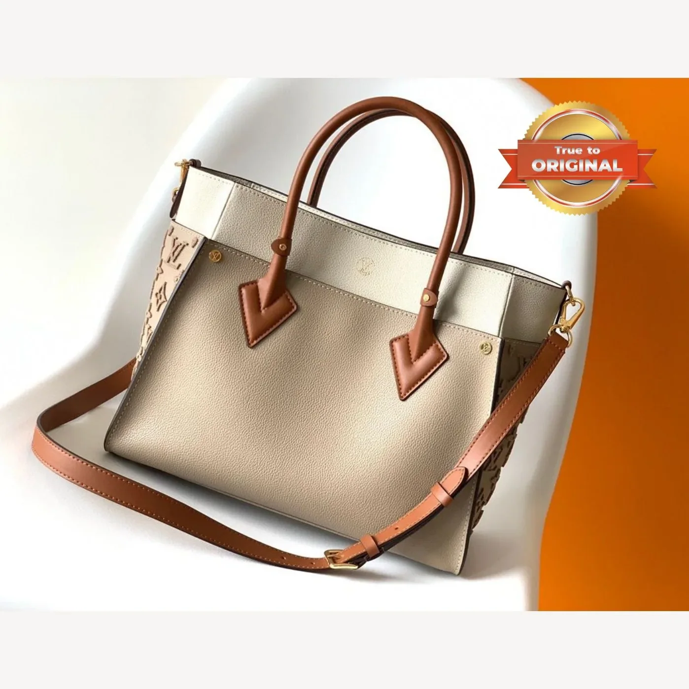Louis Vuitton On My Side MM Tote Bag Grey / Louis Vuitton On My Side MM Tote Bag Grey /