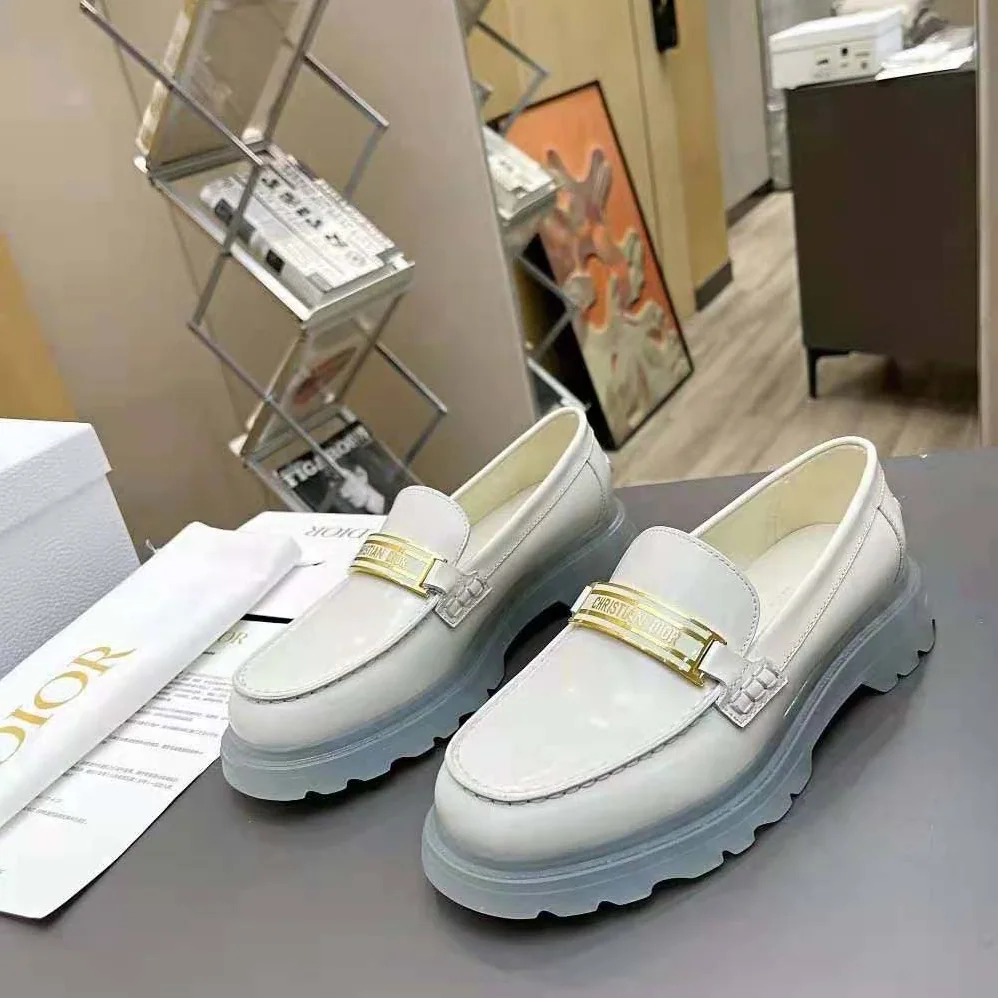 Dior Code Loafer White Brushed Calfskin for Women Dior Code Loafer White Brushed Calfskin for Women