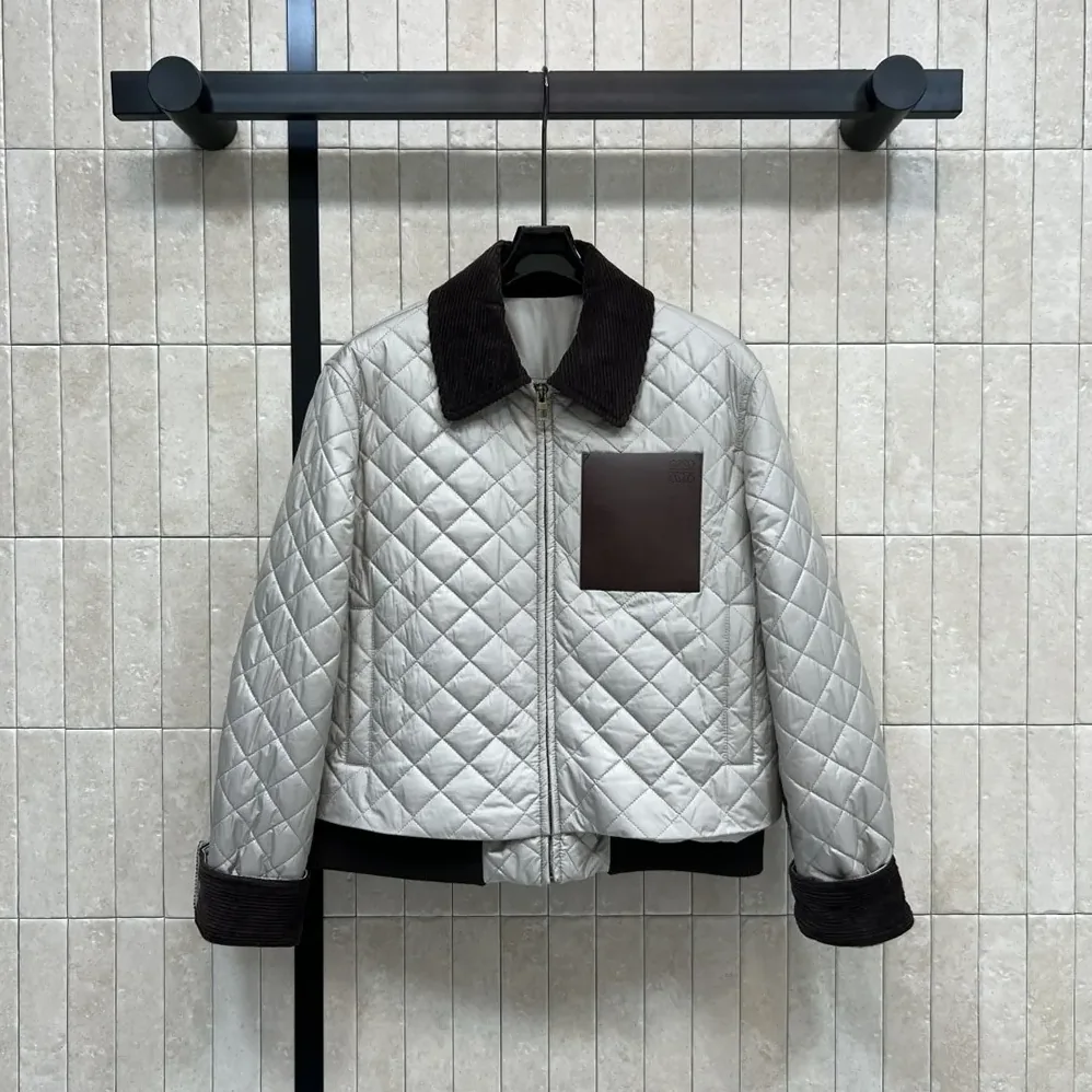 Loewe Short Jacket in Technical Fabric for Women in Grey