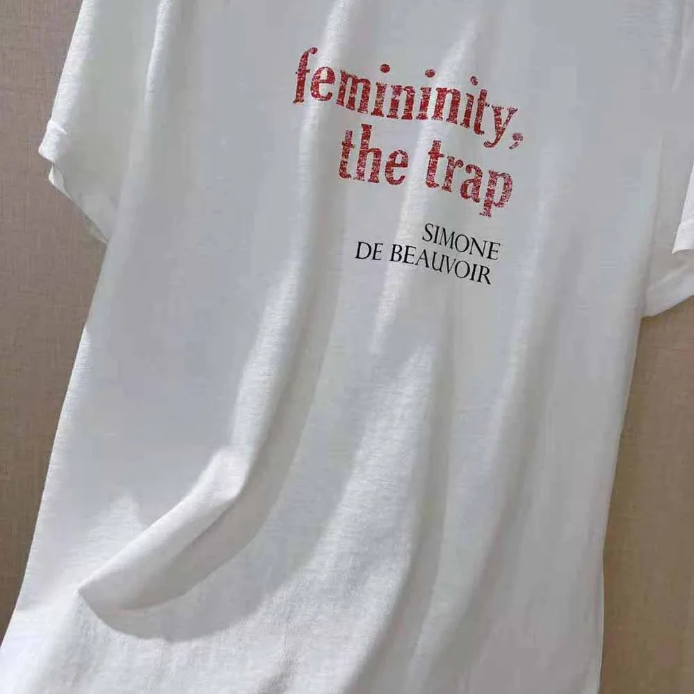 Dior Femininity the Trap T-Shirt Ecru Cotton Jersey and Linen for Men Dior Femininity the Trap T-Shirt Ecru Cotton Jersey and Linen for Men