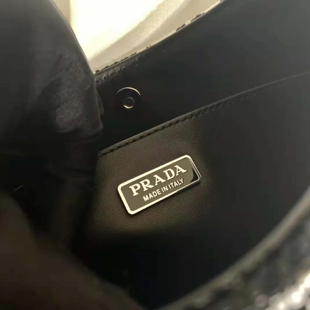 Prada Prada Cleo Jacquard Knit and Leather Bag for Women