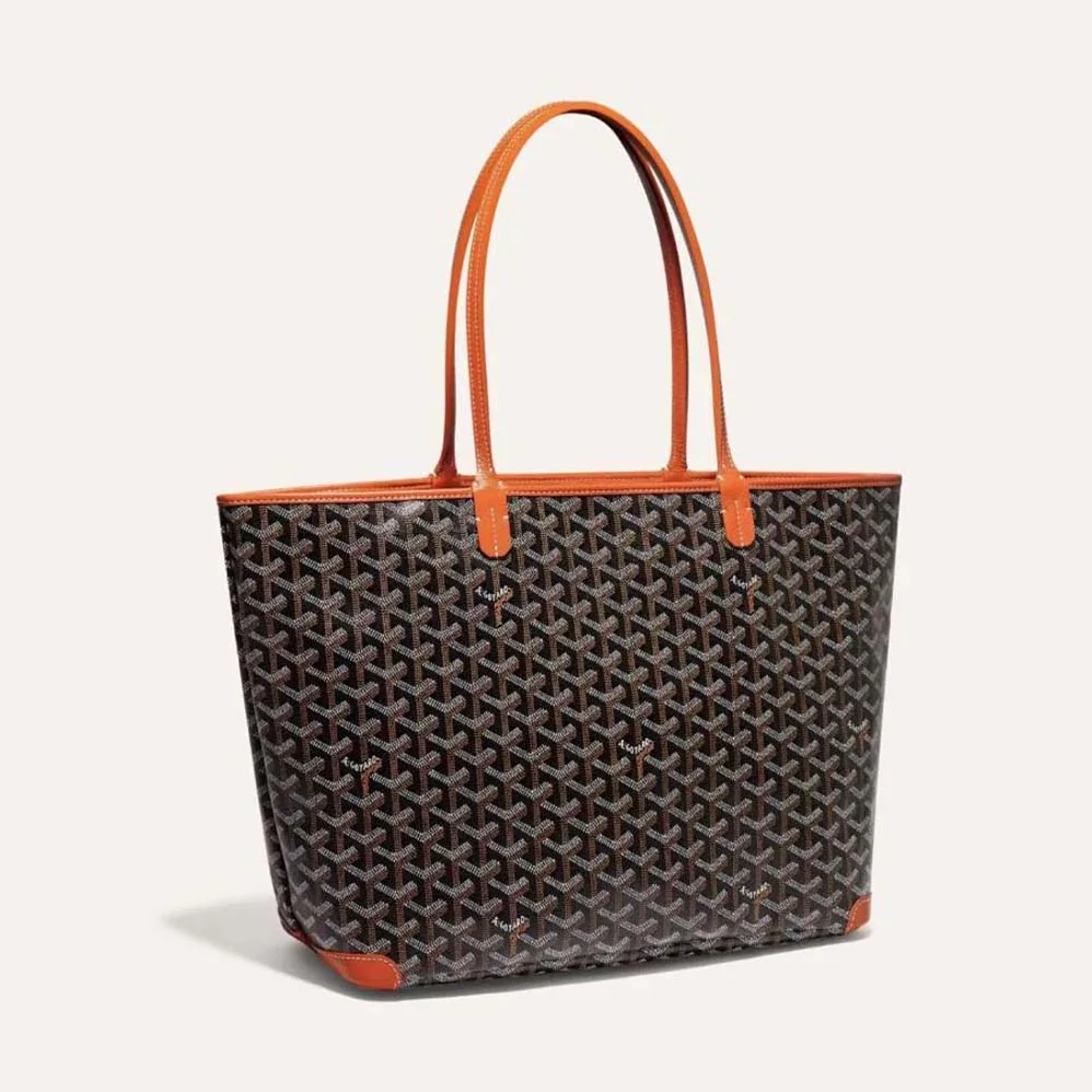 Goyard Sac Artois MM in Goyardine Canvas & Chevroches Calfskin for Women in Brown Goyard Sac Artois MM in Goyardine Canvas & Chevroches Calfskin for Women in Brown