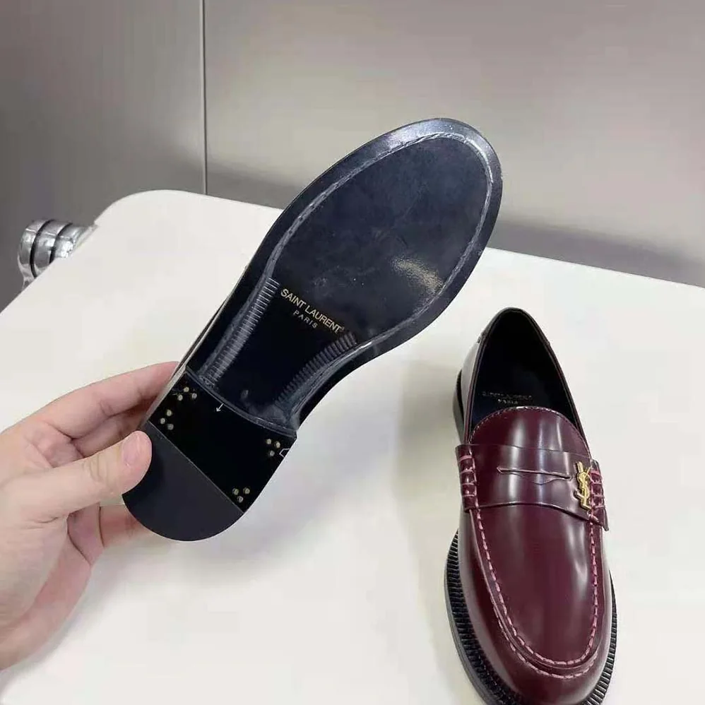 Celine Le Loafer Penny Slippers in Smooth Leather for Women in Maroon Celine Le Loafer Penny Slippers in Smooth Leather for Women in Maroon