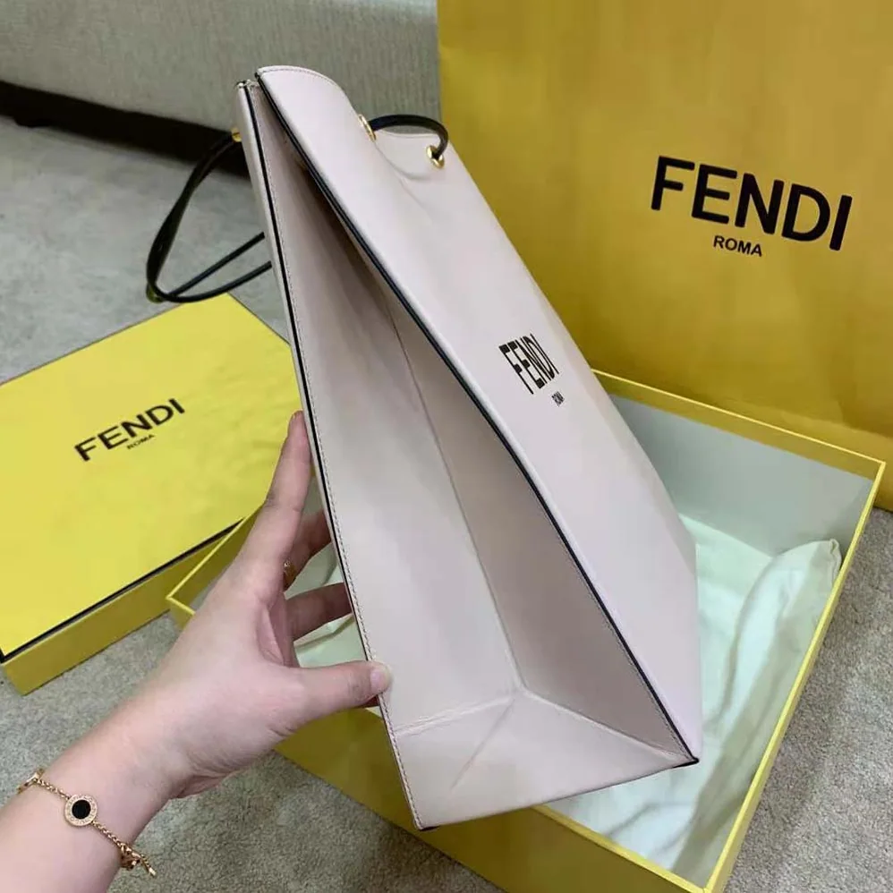 Fendi Fendi Pack Medium Shopping Bag Pink Leather Bag for Women