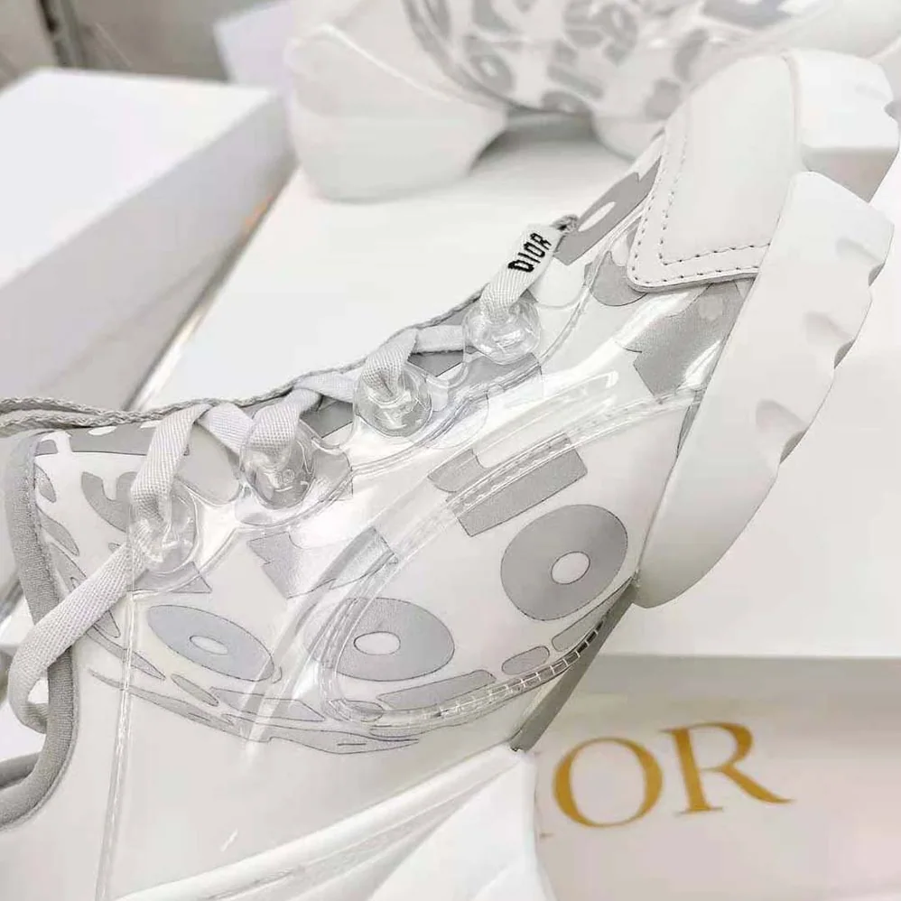 Dior D-connect Sneaker White Dior Spatial Printed Reflective Technical Fabric for Women Dior D-connect Sneaker White Dior Spatial Printed Reflective Technical Fabric for Women