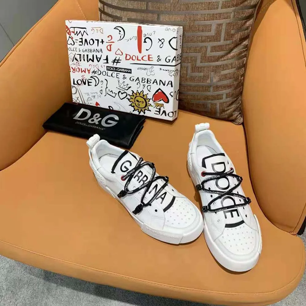 Dolce Gabbana D&G Portofino Sneakers in Calfskin and Patent Leather for Unisex Dolce Gabbana D&G Portofino Sneakers in Calfskin and Patent Leather for Unisex