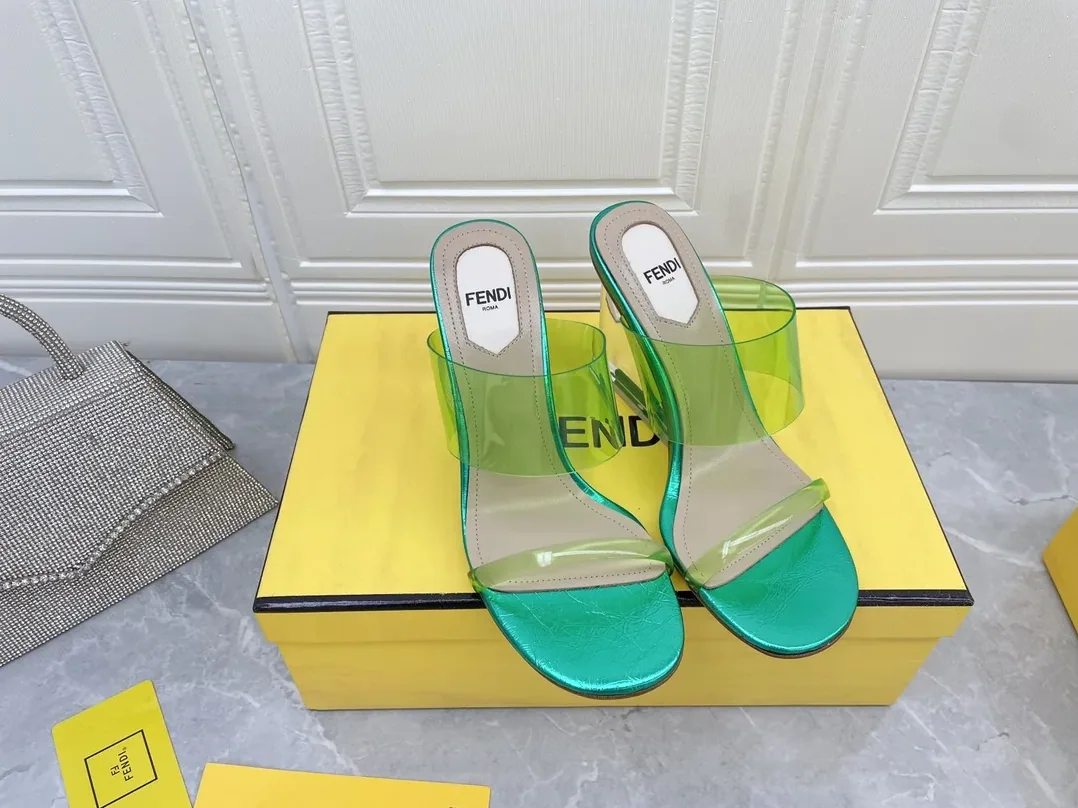 Fendi First Green Transparent High in Heeled Sandals