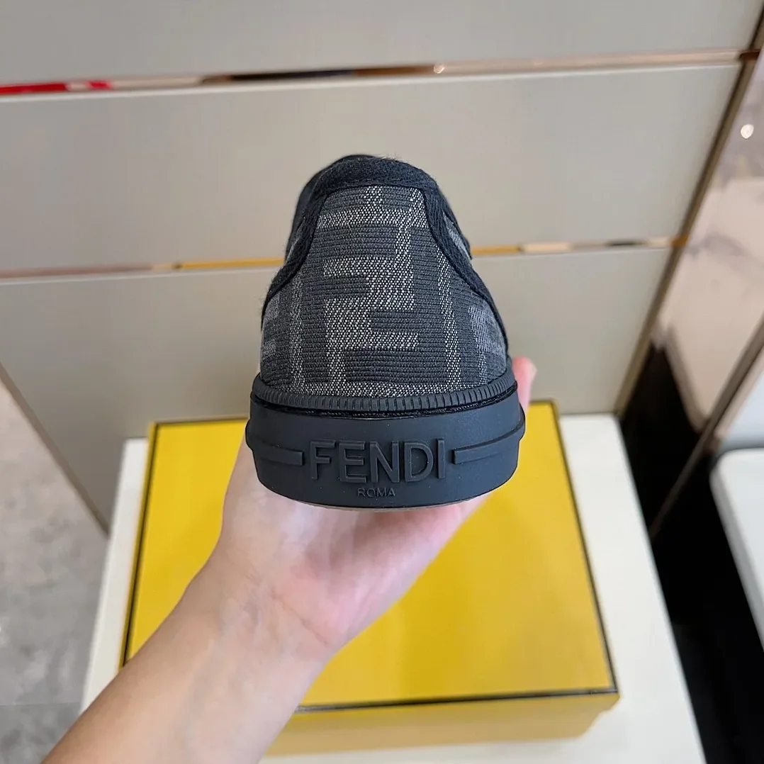 Fendi Domino Fabric Sneakers Black Fendi Domino Fabric Sneakers Black