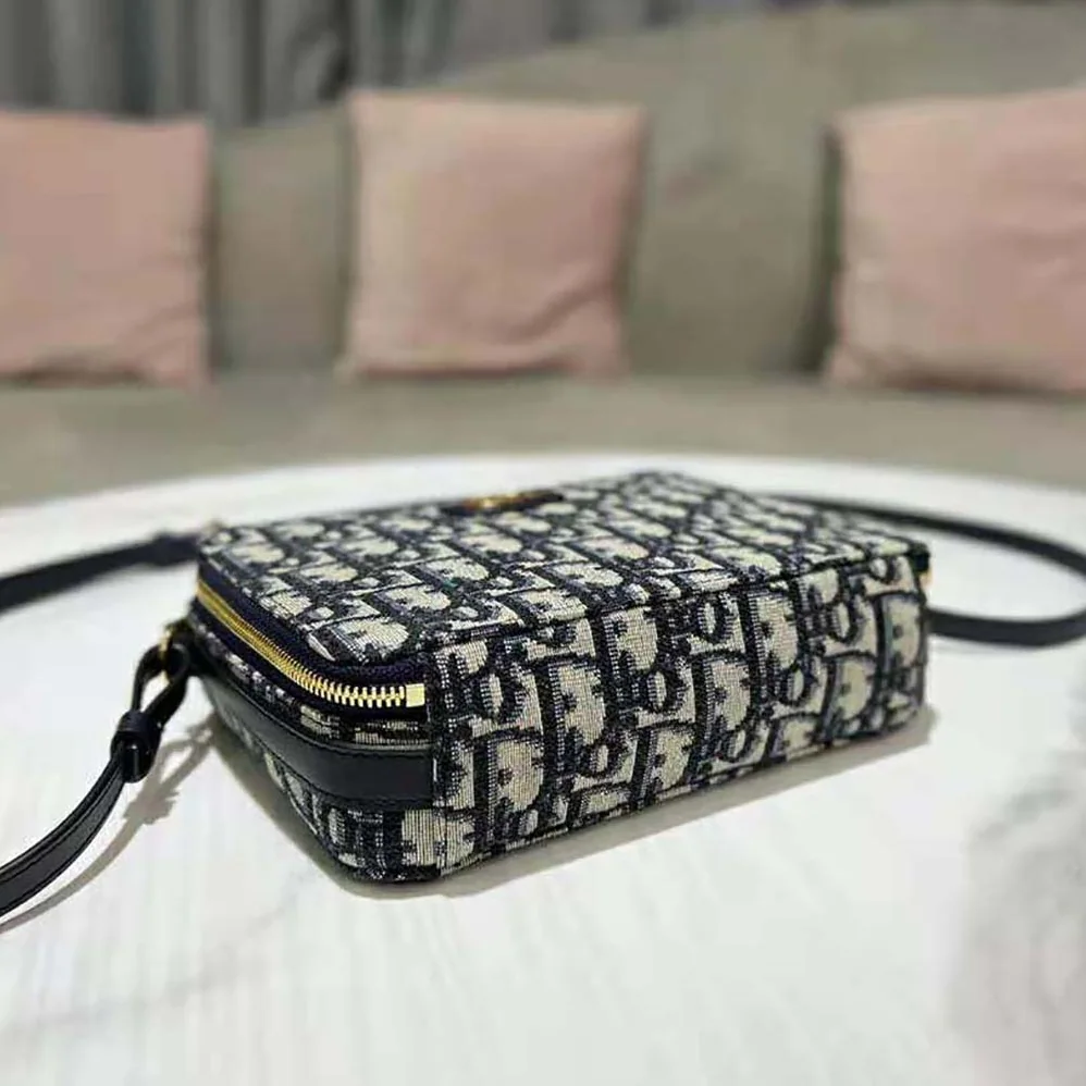 Dior 30 Mmontaigne Box Bag Blue Multicolor Dior Oblique Jacquard for Women
